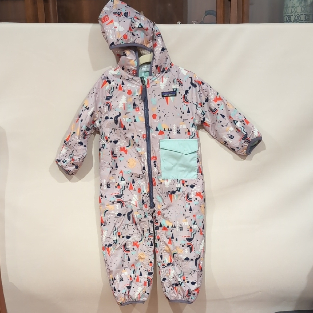 Colorful Patterned Snowsuit with Hood